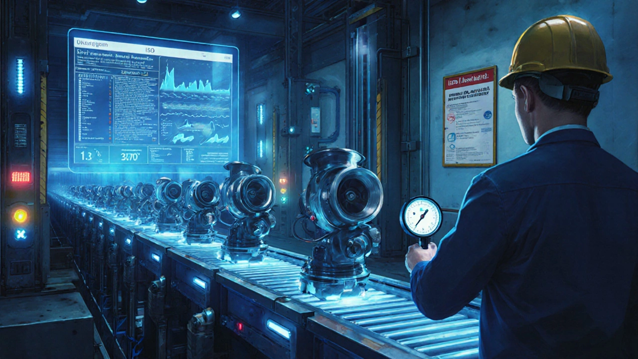 Автоматизированная линия с датчиками и панелью мониторинга качества.