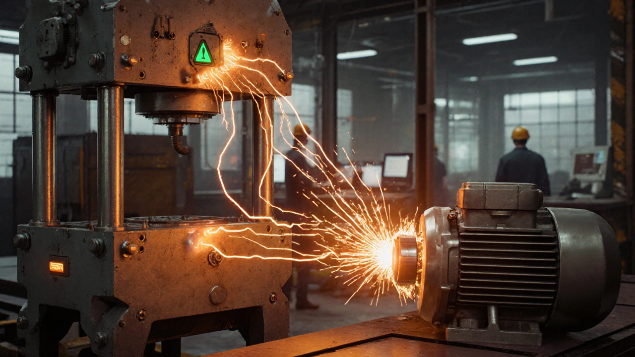 Датчики на оборудовании передают данные в центральный ИИ-узел, предупреждая о неисправности.