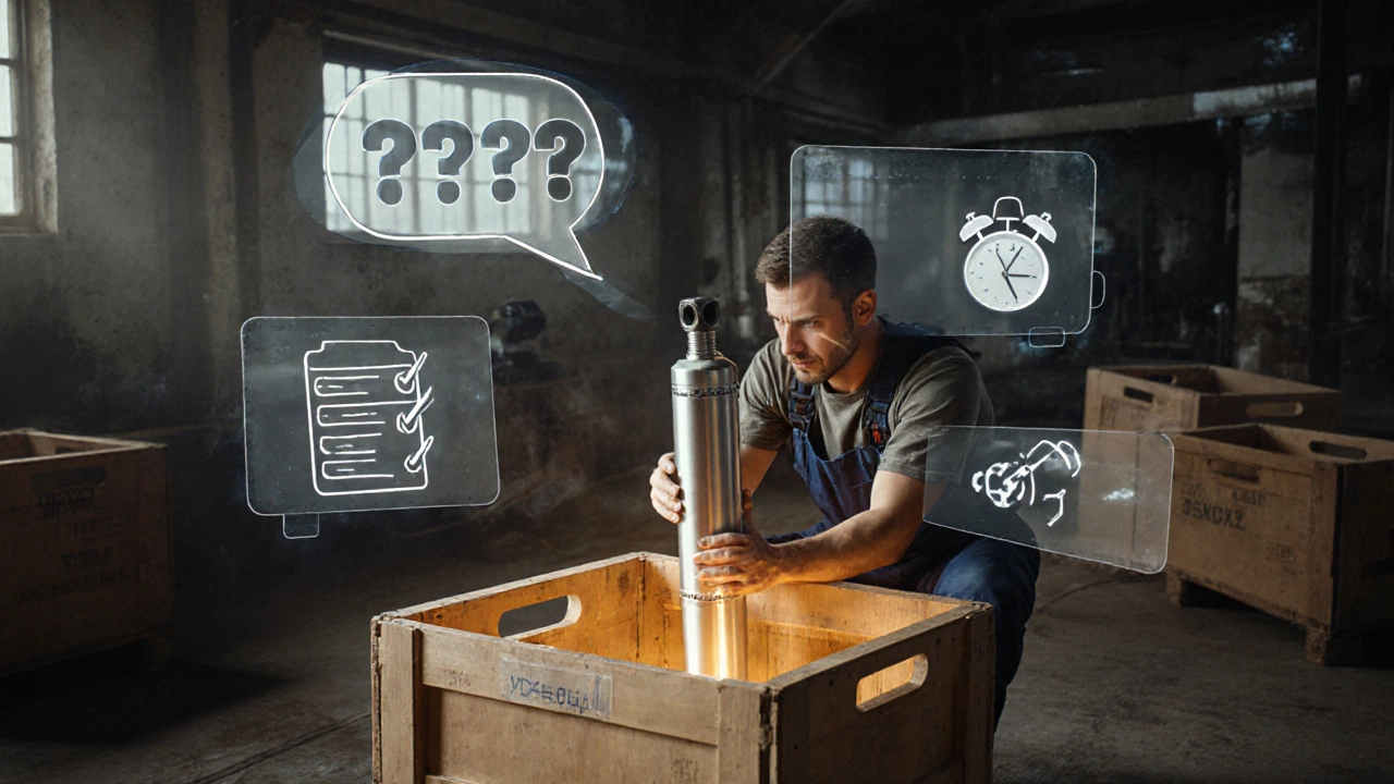 Рабочий упаковывает идеальную деталь, вокруг которой визуализированы четыре элемента качества.