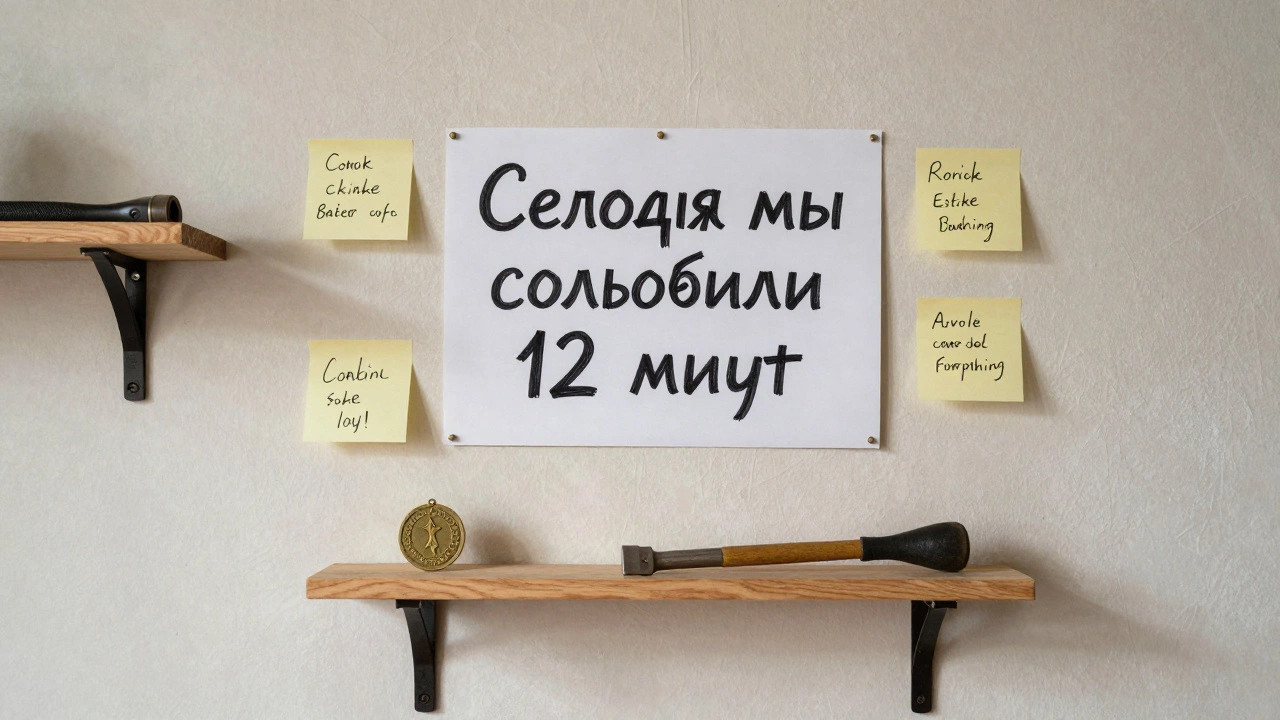 На стене цеха — записка о экономии времени, наклейки с идеями рабочих и переставленный инструмент для большей эффективности.