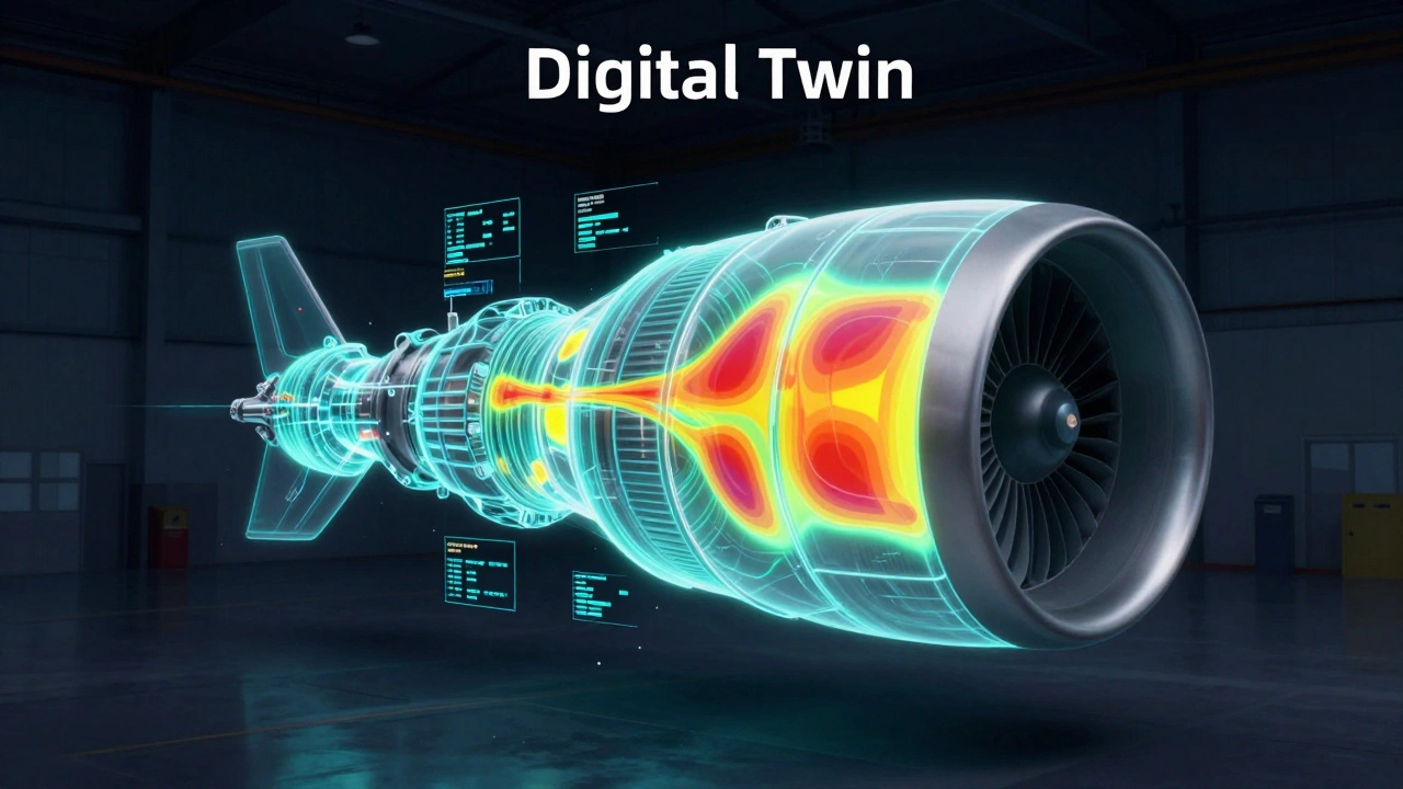 Голографический цифровой двойник авиационного двигателя с тепловой картой