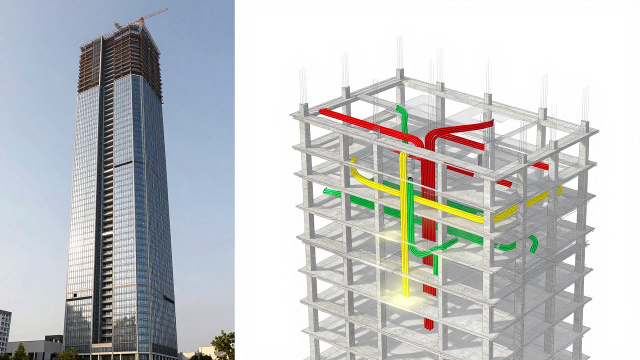 3D-BIM модель здания с визуализацией инженерных сетей
